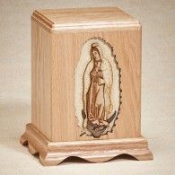 Our Lady of Guadalupe Walnut Urn 200 Cu In  Temp. Out Of Stock