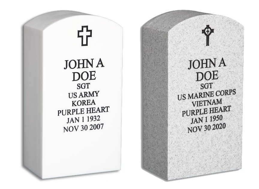 Classic Shaped Military Headstone Cremation Urn Adult