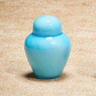 Aqua Moonlit Keepsake Glass Urn 15 Cu In