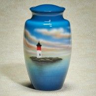 Hand-Painted Scenes Urn Lighthouse 200 Cu In