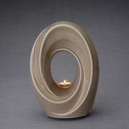 Passage Sculpture Art memorial Candle In Beige Gray  195 Cu. In.