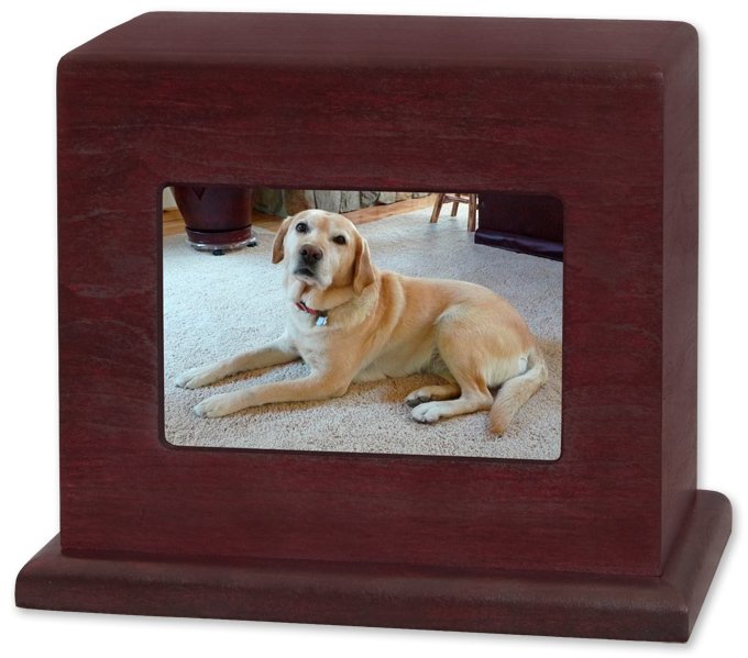 Rosewood Wooden Pet Cremation Photo Cremation Urn