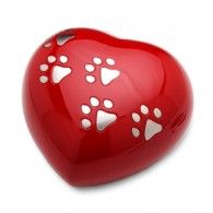 Red Love Heart Urn Pet   20 Cu. In.