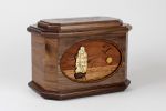 Dimensional Art Cremation Urns Inlay Wood Art Sailing Home Urn 230 Cu. In.
