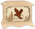 Eagle Cremation Urn with Wood Inlay Art Scene Large Adult