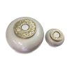 Brass Tealight Candle Cremation Urn White & Gold 210 Cu In