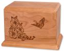 "Butterfly" Laser Carved Wood Cremation Urn 200 & 400 Cu. In.