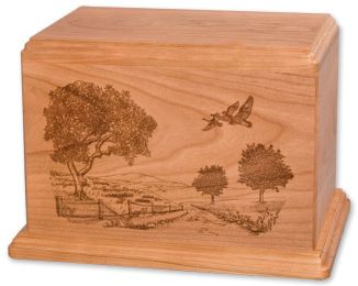 Road Home Laser Carved Wood Cremation Urns 200 & 400 Cu. In.