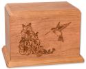 Laser Hand Carved Hummingbird Cremation Urn