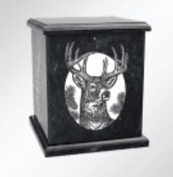Black Square Evermore Cremation Urn 240 Cu In (Marble Urn Adult: Black)